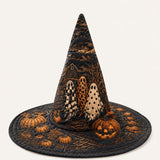 Chapeau de sorcière matelassé fait main – Citrouilles effrayantes pour Halloween