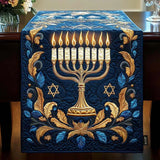 Gequilted tafelloper - Verlichte Menorah