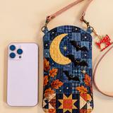 Pochette matelassée pour téléphone – Chauve-souris et lune