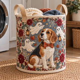 Panier à linge matelassé – Beagle dans le jardin des fantômes