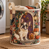 Panier à linge matelassé – Bouledogue français dans la maison hantée