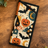 Gevoerde brillenkoker – Halloween pompoen veld