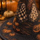 Chapeau de sorcière matelassé fait main – Citrouilles effrayantes pour Halloween