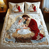 3-delig gestoffeerd beddengoedset – Kerstmagie