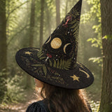 Chapeau de sorcière matelassé fait main – Champignons dans la forêt magique