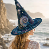 Chapeau de sorcière matelassé fait main – Sirène des profondeurs dans un style côtier sombre
