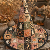 Handgemaakte patchwork quilted heksenhoed – Spoken en pompoenen