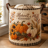 Panier à linge matelassé – Citrouilles et bénédictions de la récolte