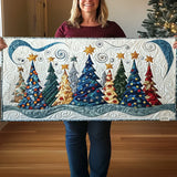 Tafelkleed en patchwork - Sneeuwlandschap met dennen
