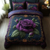 Parure de lit matelassée 3 pièces – Lilas rose