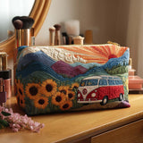 Gevoerde make-up tas met natuurlijk patroon NCU0PT9474