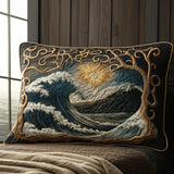 Housse de coussin matelassée – Vagues océaniques