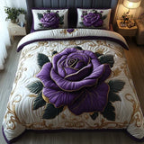 Parure de lit matelassée 3 pièces – Lilas rose