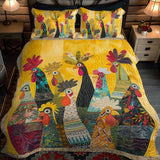 Parure de lit matelassée 3 pièces – Coq à l'aube