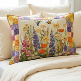 Housse de coussin matelassée – Motif floral intemporel