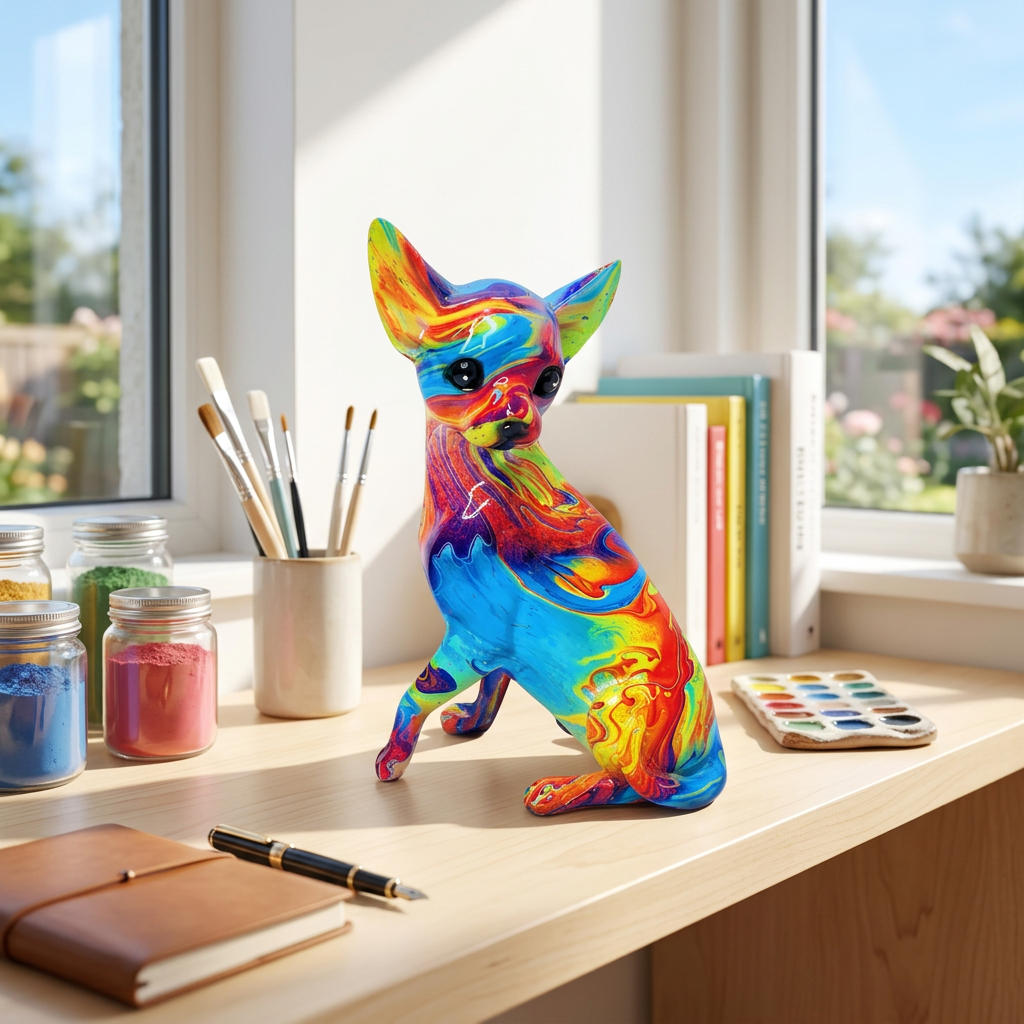 Resin Chihuahua Lamp