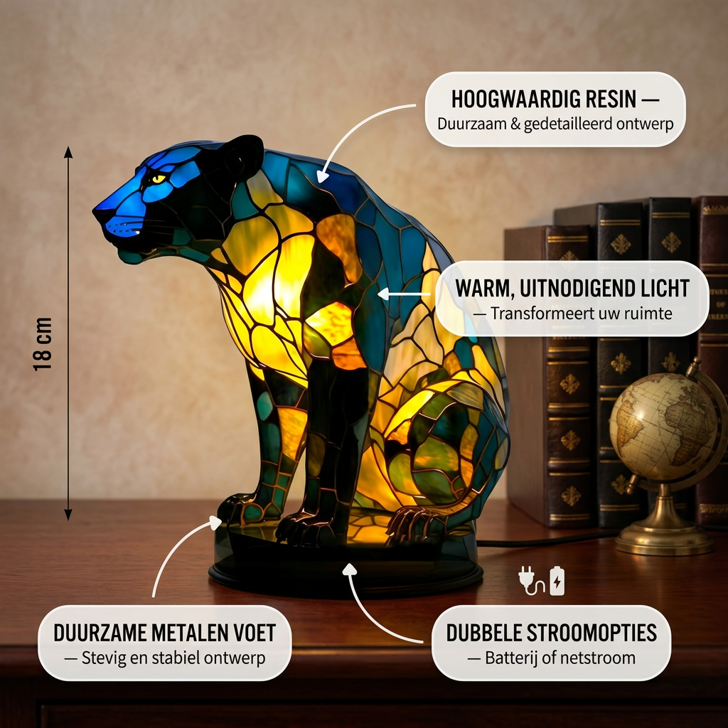 Fluwelen Panter Lamp