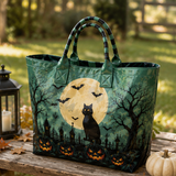 Sac en PVC – Chat noir d'Halloween dans les tons verts