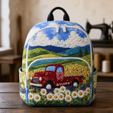 Sac à dos matelassé rouge vintage