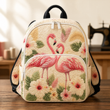 Roze gewatteerde rugzak met flamingo
