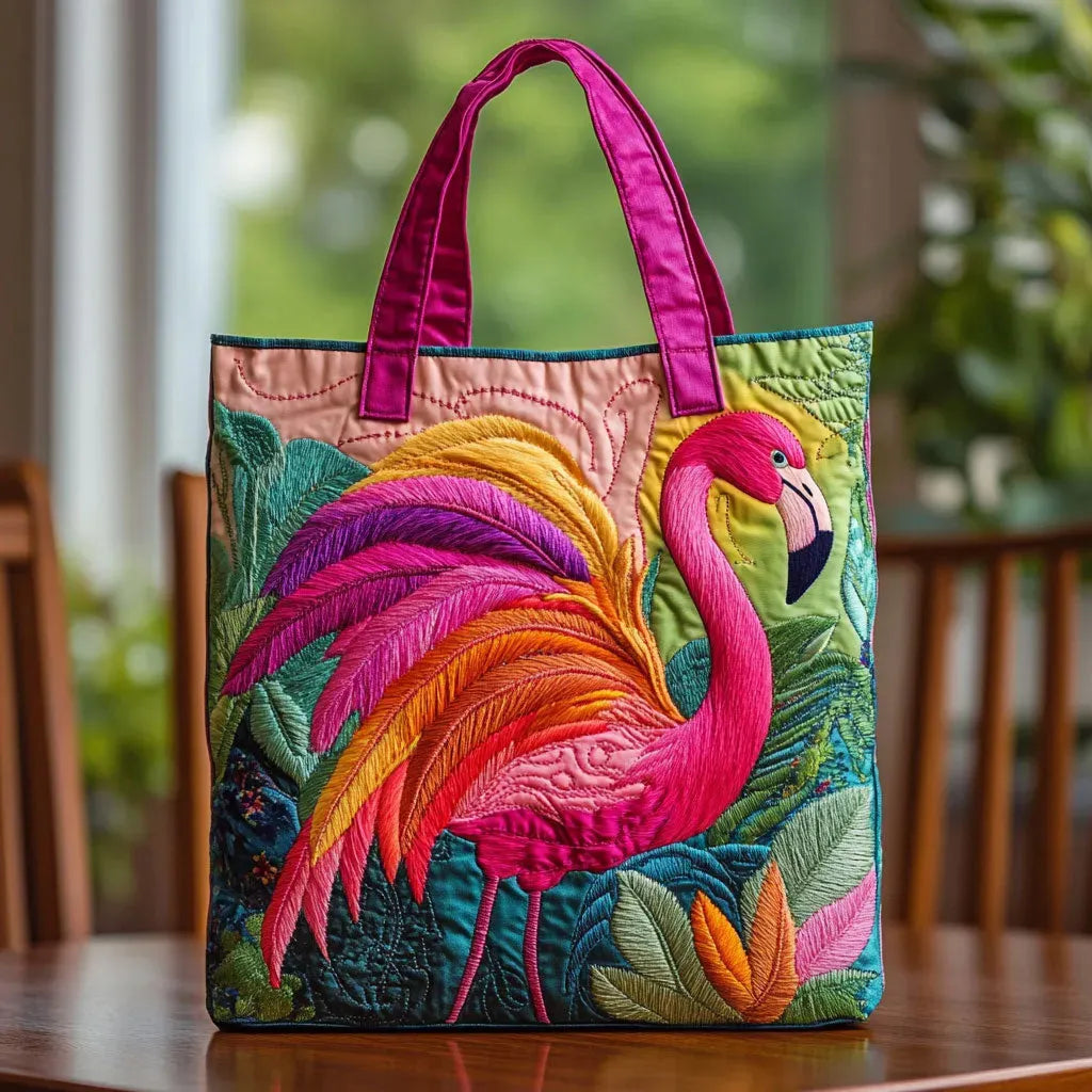 Roze Flamingo Gewatteerde Tas