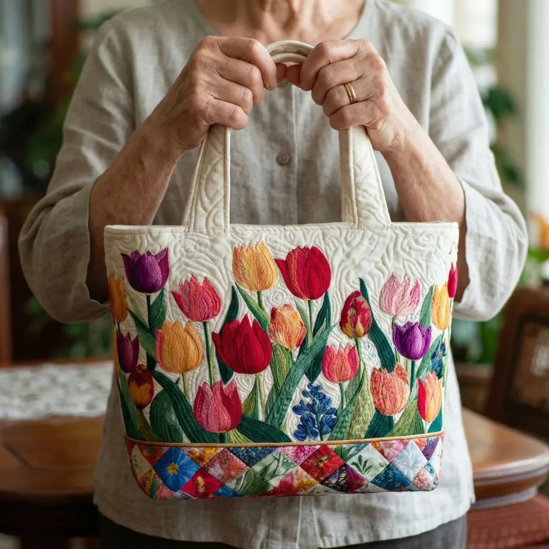 Tulpenseizoen Gewatteerde Tas
